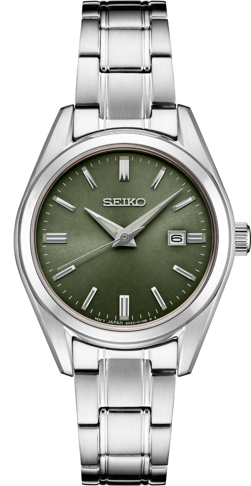 Seiko SUR533 Essentials SS Quartz Green Dial Watch