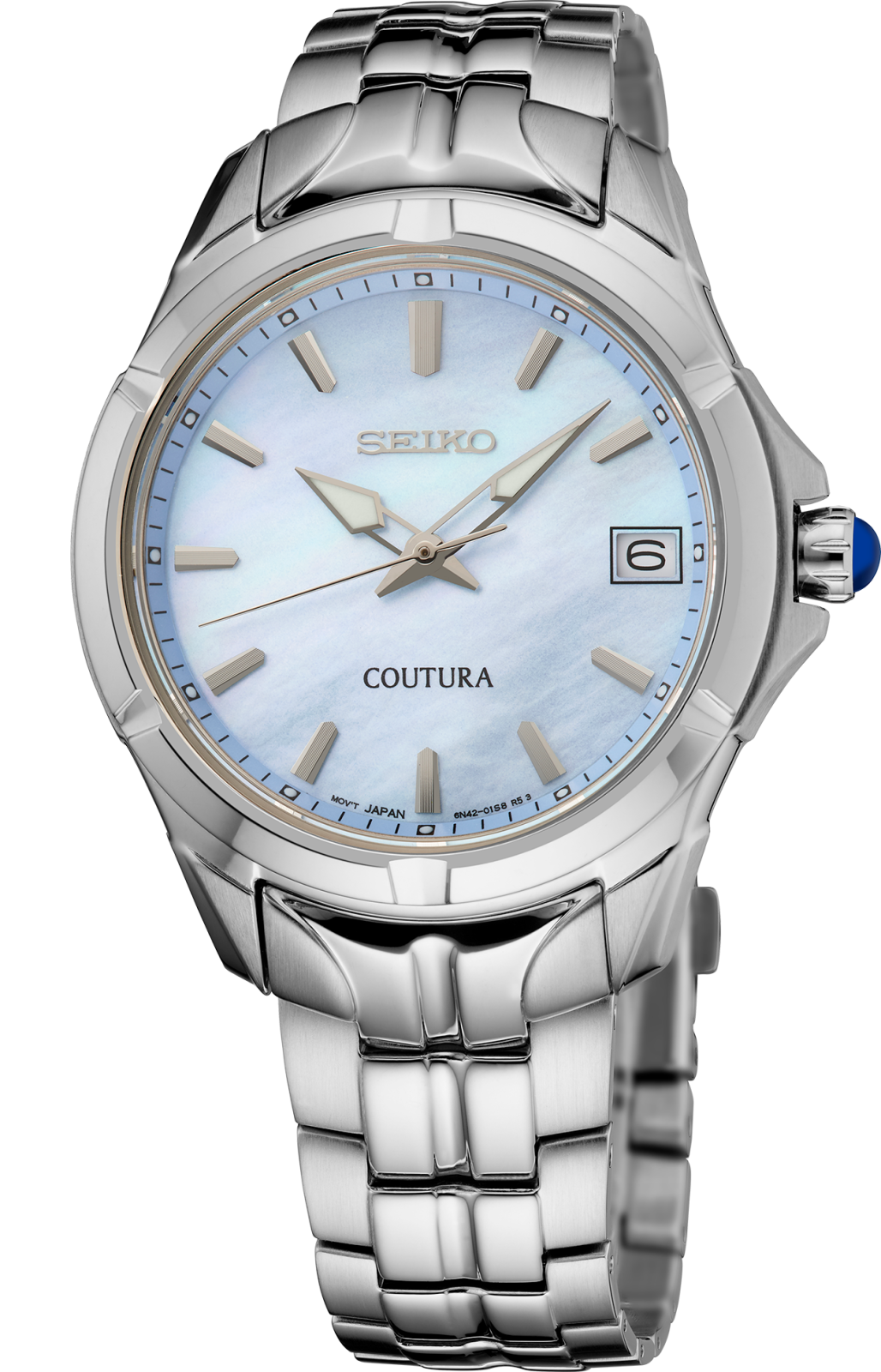 Seiko | SUR583 Coutura SS Quartz Light Blue Mother of Pearl Dial