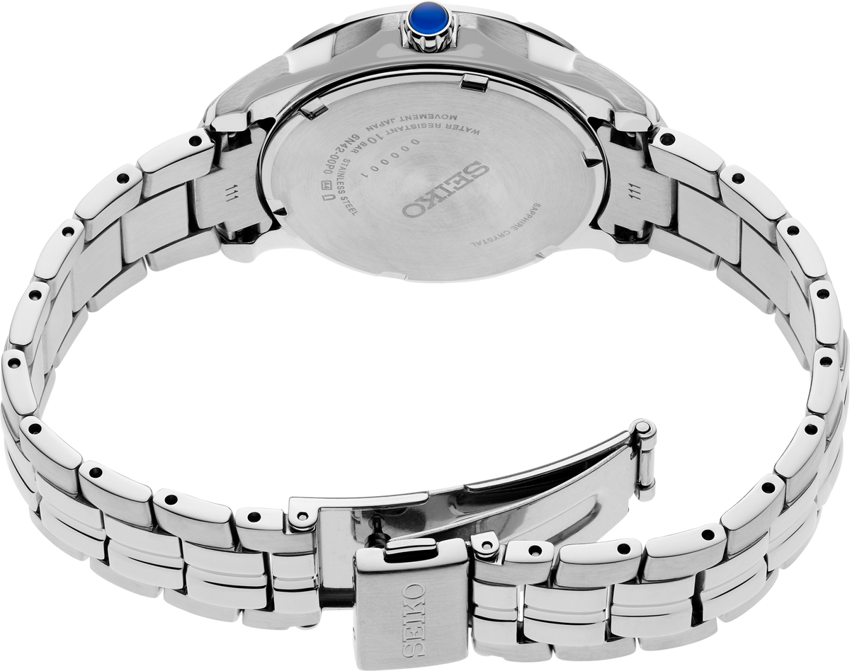 Seiko | SUR583 Coutura SS Quartz Light Blue Mother of Pearl Dial back