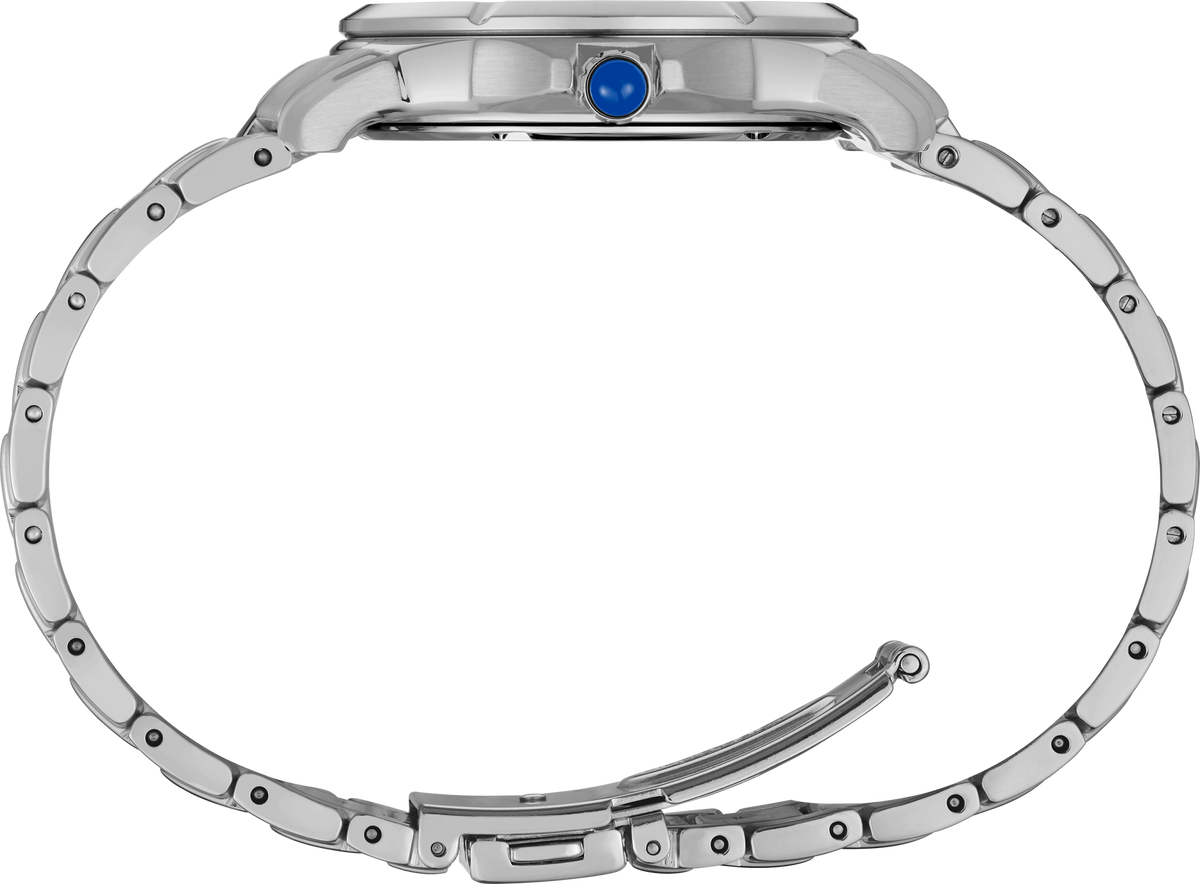 Seiko | SUR583 Coutura SS Quartz Light Blue Mother of Pearl Dial side