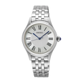 Seiko | SUR609 Ladies White Satin-Finish Essentials Roman Numeral Dial