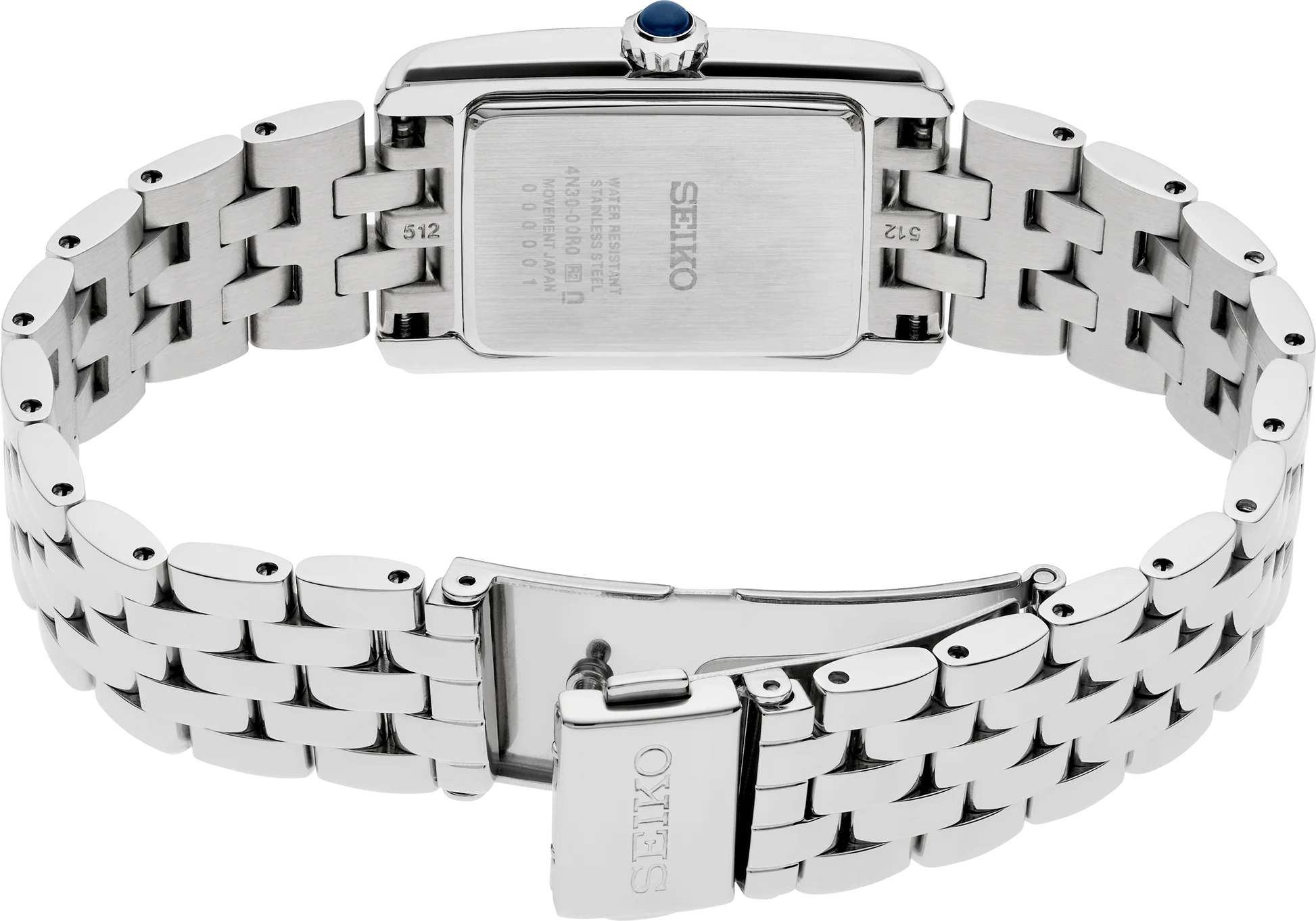 Seiko | SWR090 Ladies Essentials Crystal Bezel Silver Dial Quartz Movement Rectangle