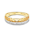 Shanore | 14K Gold Celtic Knot Ring with Lab Diamonds Border