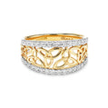 Shanore | 14K Gold Trinity Ring with Lab Diamond Boarder