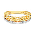Shanore | 14K Gold Trinity Ring with Lab Diamond Border