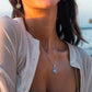 Ocean | Sterling Silver SW Sapphire Crystal Ships Wheel Necklace