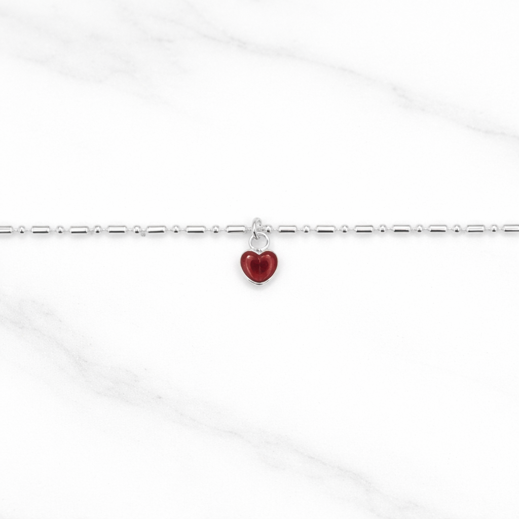 Sterling Silver | Palline Heart Anklets