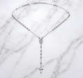 Sterling Silver | CZ Rosary Necklace