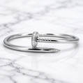 Sterling Silver | Plain Cz Nail Bangle