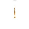 19.2K Portuguese Gold | Flexible Sardine Fish with Red Eyes Charm Pendant Small