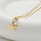 Ocean | Deep Blue 14K Gold Lab Diamond Mini Starfish Necklace