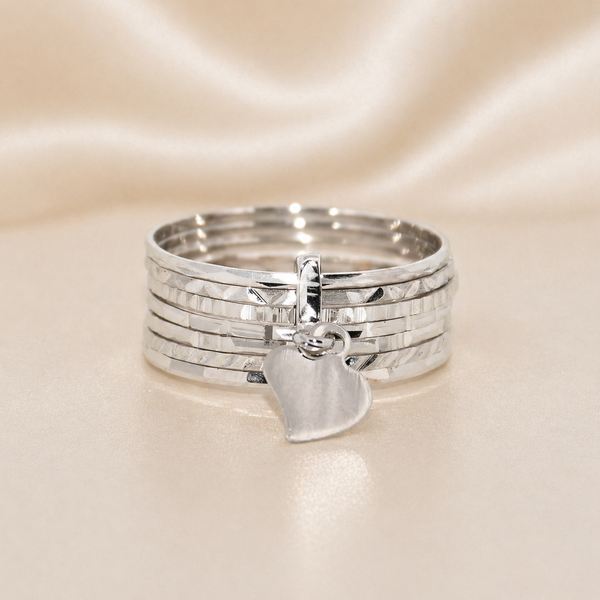 Sterling Silver 7 Band Ring Portuguese