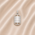 Silver pendant on a beige fabric background Sterling Silver | Art Deco Engravable Pendant