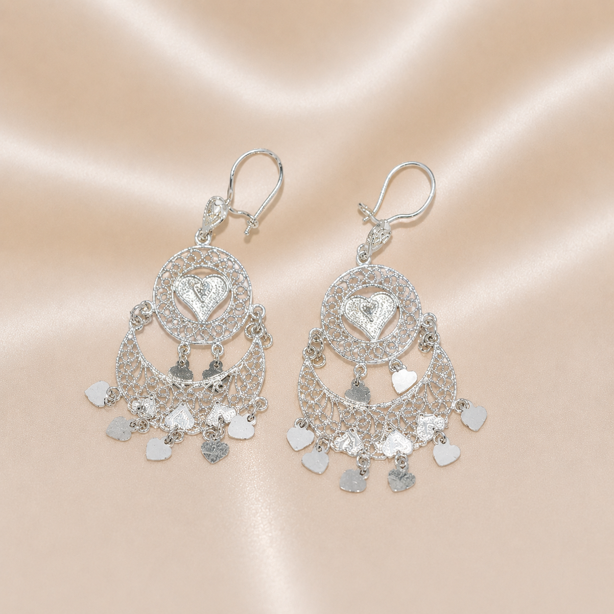 Sterling Silver | Berber Filigree Chandelier Earrings