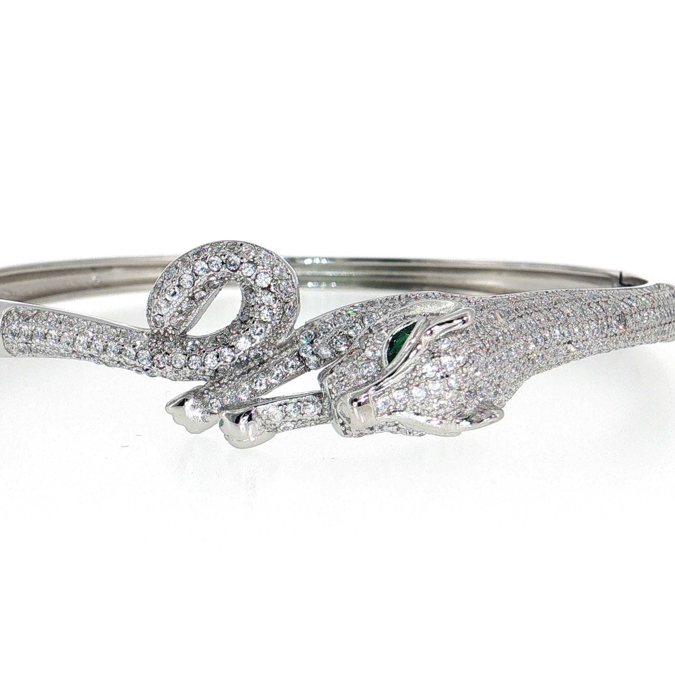 Sterling Silver | CZ Panther Bangle