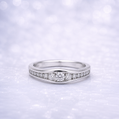 Sterling Silver | Curved Wedding/Anniversary Band with Graduated Cubic Zirconia