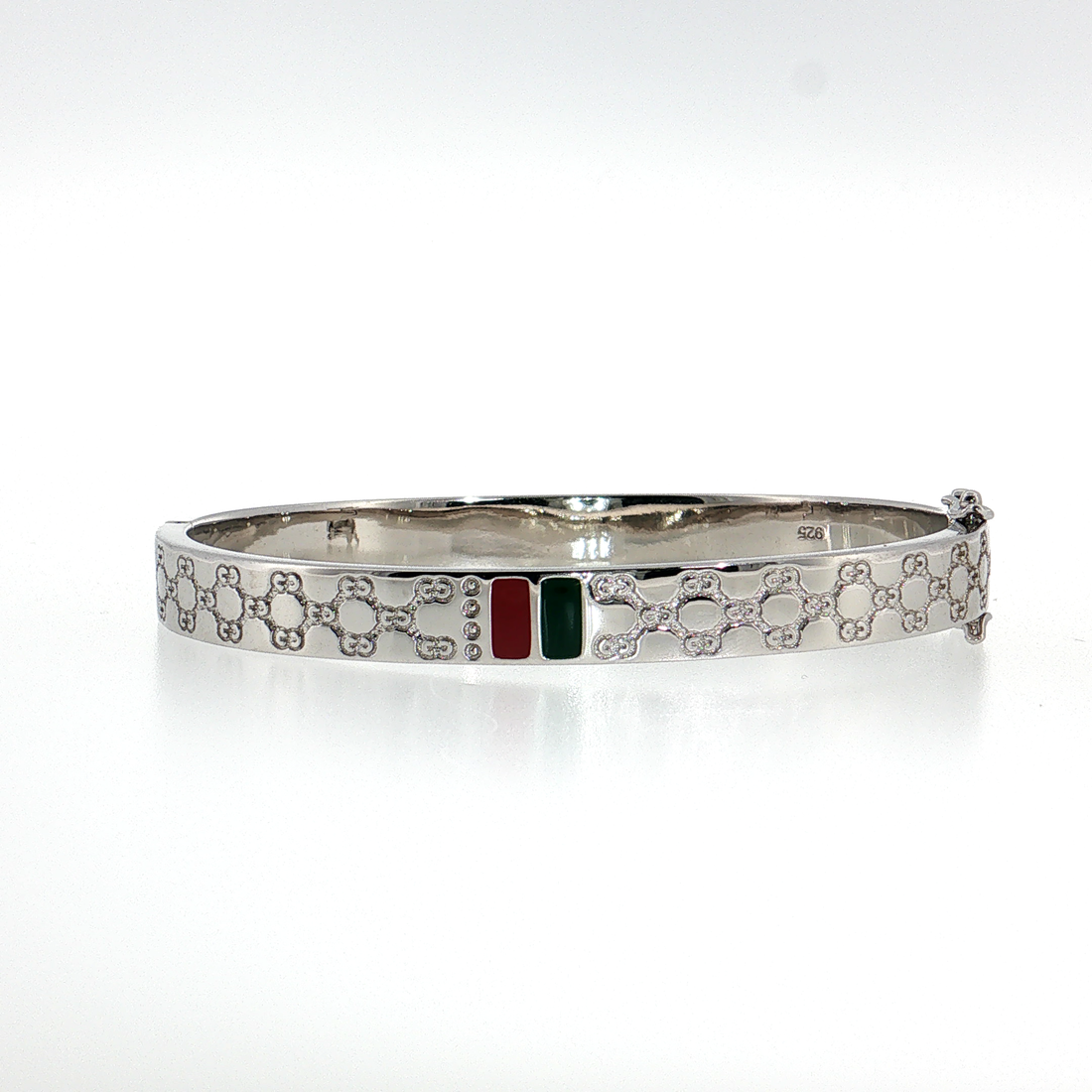 Sterling Silver | Designer-Inspired Patterned Bangle Bracelet