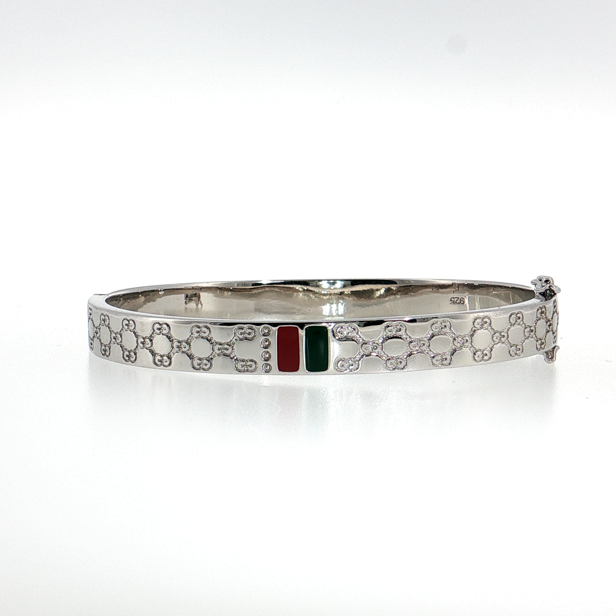 Sterling Silver | Designer-Inspired Patterned Bangle Bracelet