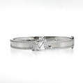 Sterling Silver | Designer-Inspired Raised Letter Centerpiece and CZ Edges