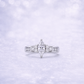 Sterling Silver | Marquise Cut Engagement Ring with Cubic Zirconia Accents