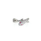 Sterling Silver | Pavé CZ Snake Bypass Ring with Color Accent Stones