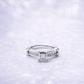 Sterling Silver | Princess Cut Engagement Ring with Channel-Set Cubic Zirconia