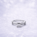 Sterling Silver | Princess Cut Engagement Ring with Channel-Set Cubic Zirconia