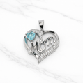 Sterling Silver | Round Stone Mom Pendants