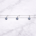 Sterling Silver | Evil Eye Anklet Double Link