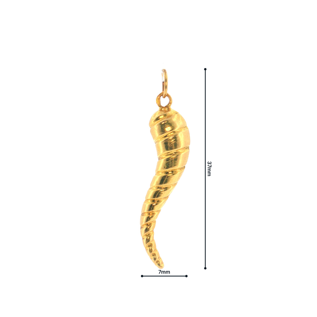 19.2K Portuguese Gold | Horn of Plenty Ridged Pattern Charm