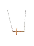 14K Gold | Rose Gold Side-Cross Necklace