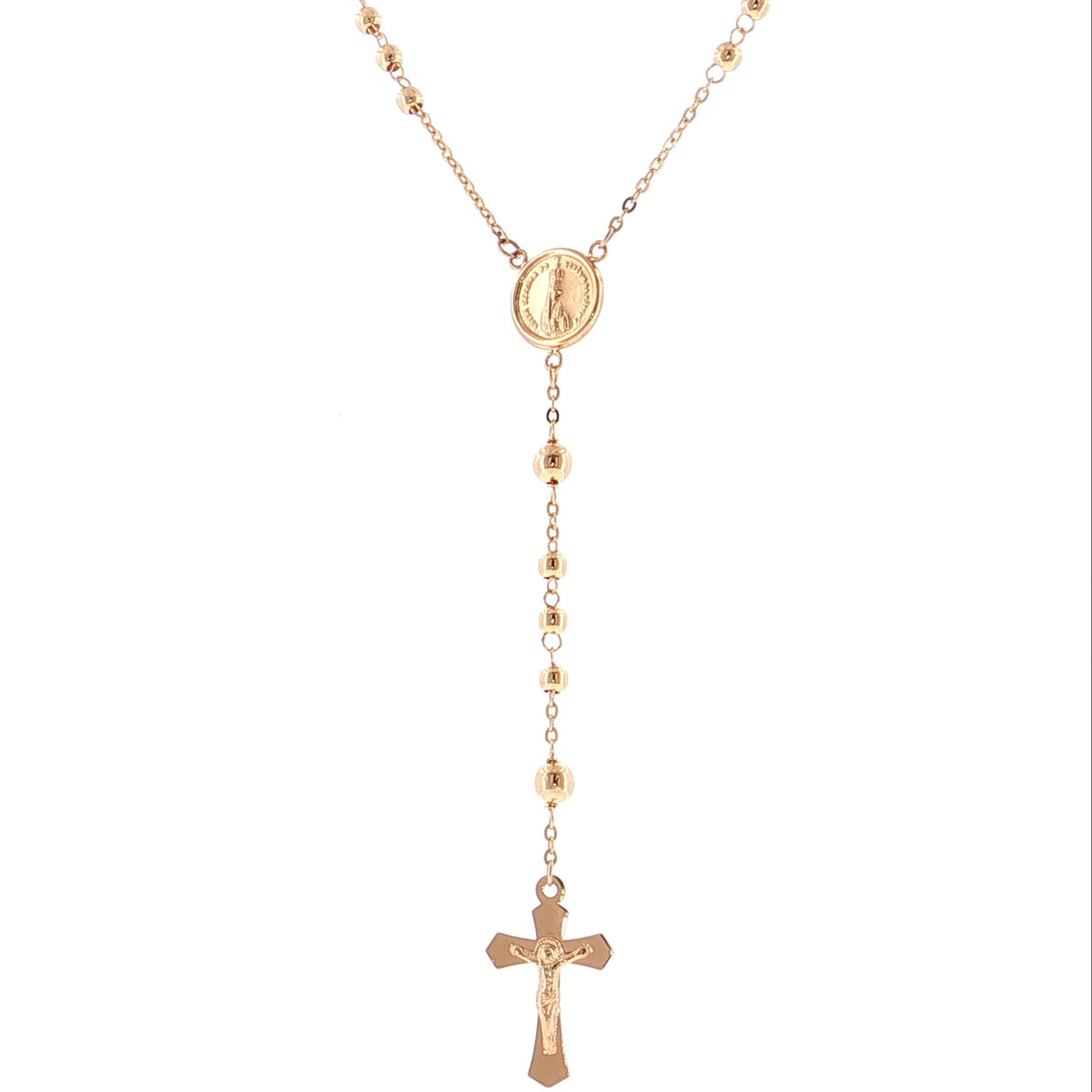 19.2K Portuguese Gold | 2mm Beaded 18" Holy Rosary