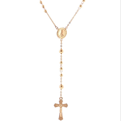 19.2K Portuguese Gold | 2mm Beaded 18" Holy Rosary