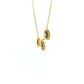 19.2K Portuguese Gold | Triple Navy Blue Enamel White Flower Petal Charm 18' Necklace Pendant Set