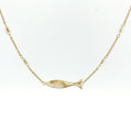 19.2K Portuguese Gold | Filigree Sardine / Fish with Pearls Necklace