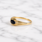 side view of black onyx Vintage Oval Black Stone Ring in Portuguese 19.2K Gold Unisex