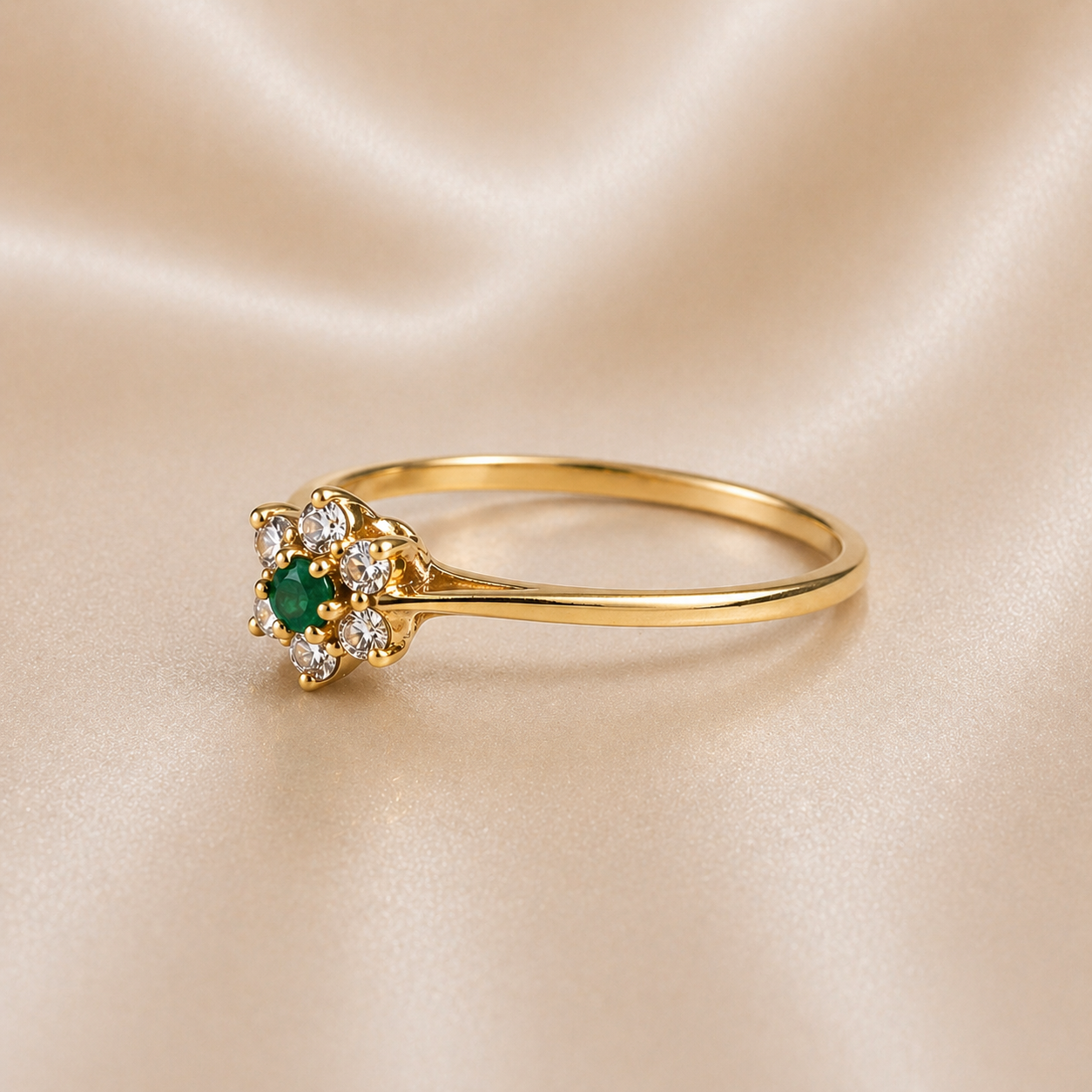 Vintage_floral_Cluster_ring_19.2k_gold green unisex