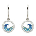 Ocean | Sterling Silver Swarovski Wave Drop Earrings
