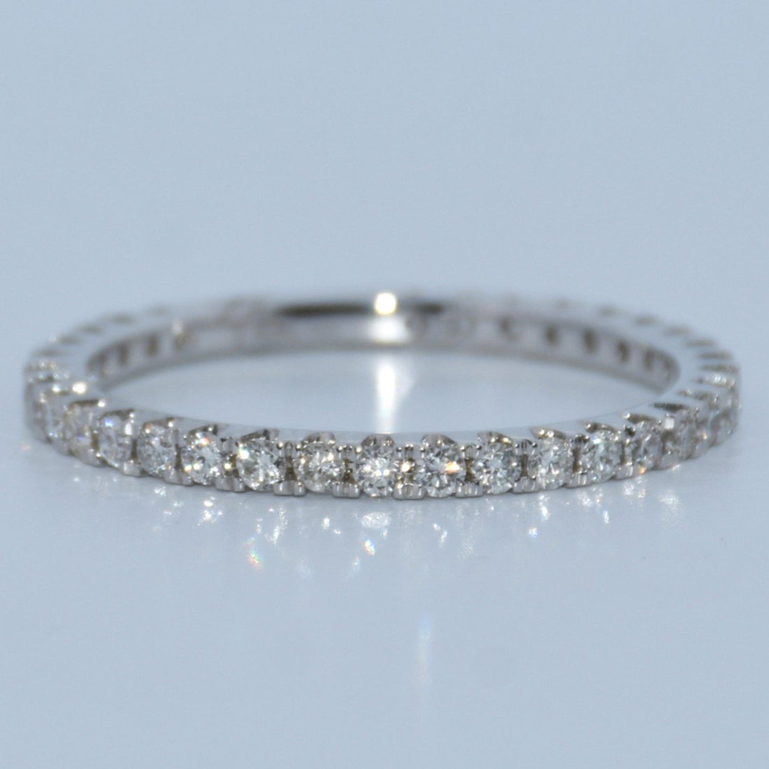 White Gold Natural Diamond Eternity Wedding Band 14k