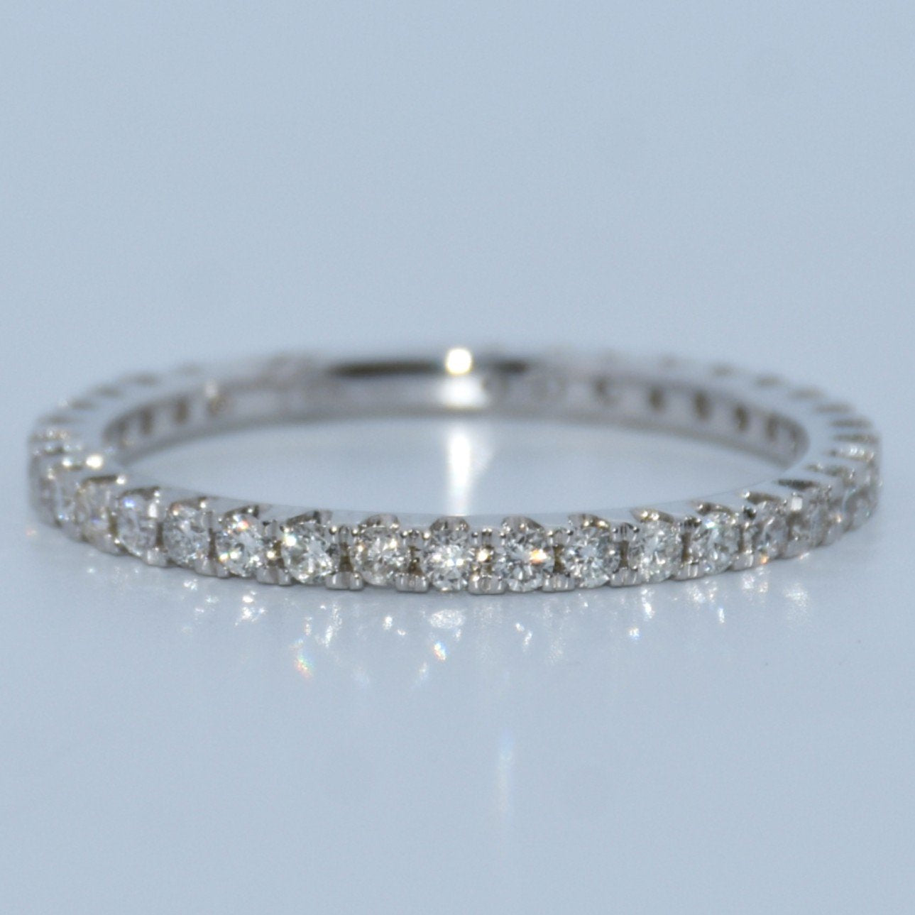 White Gold Natural Diamond Eternity Wedding Band 14k
