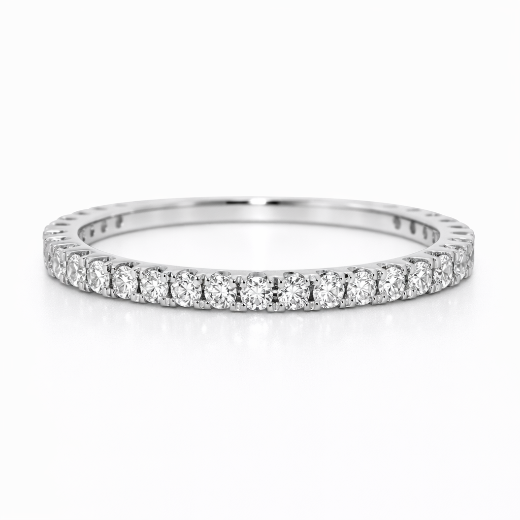 White Gold Natural Diamond Eternity Wedding Band