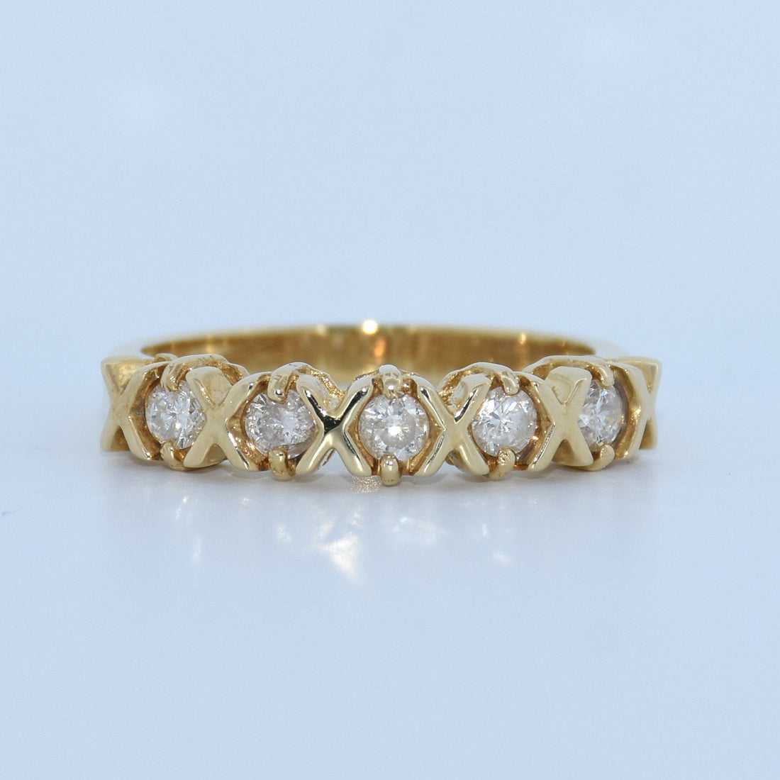 14K Gold | YG Natural Diamond XO Band