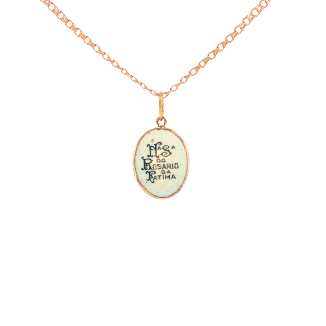 19.2K Portuguese Gold | Nossa Senhora do Rosário da Fátima (Our Lady of the Rosary of Fatima) Plain Bezel Pendant