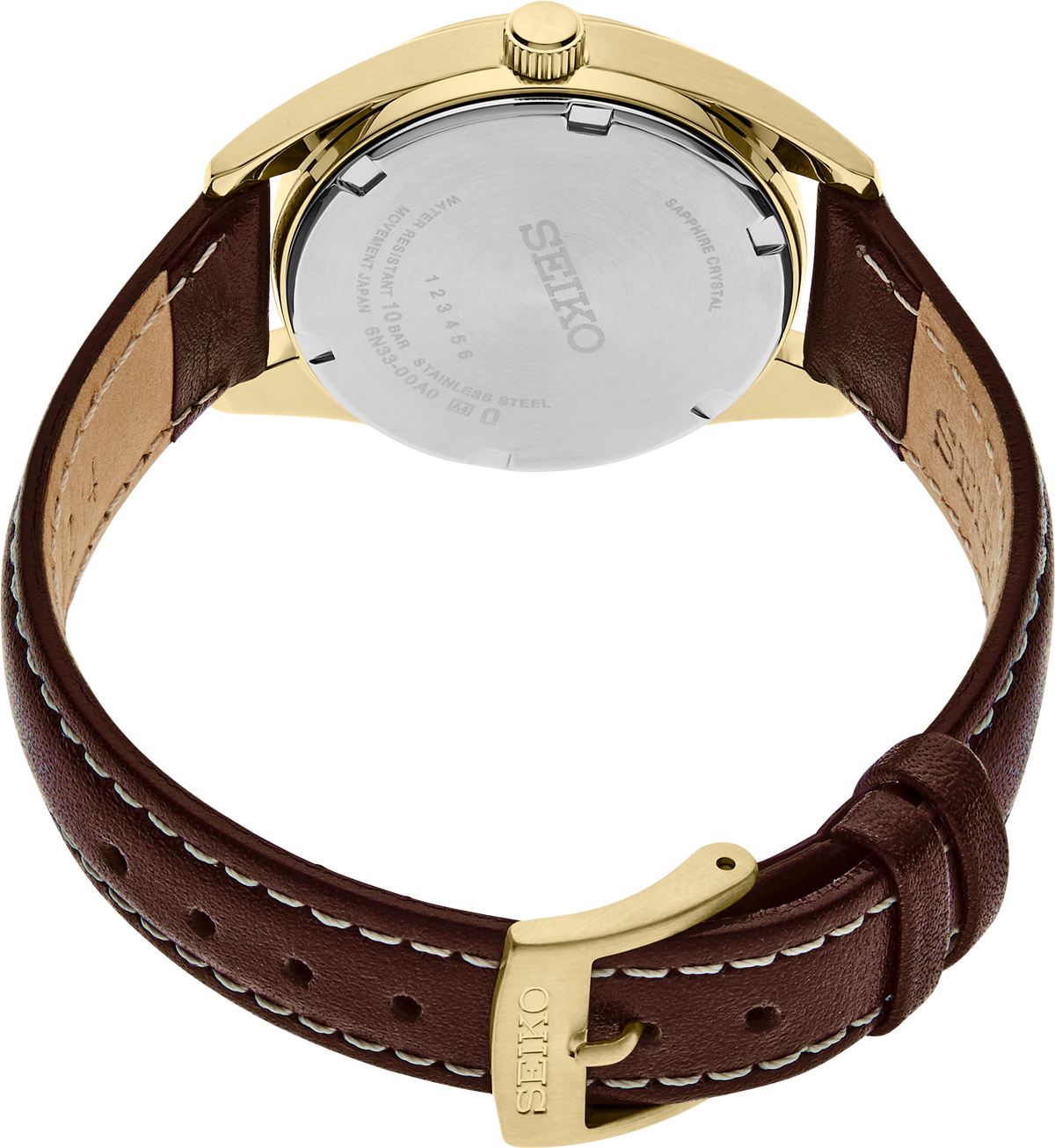 back view Seiko | SUR456 Essentials Ladies Classic Quartz Champagne Dial Watch
