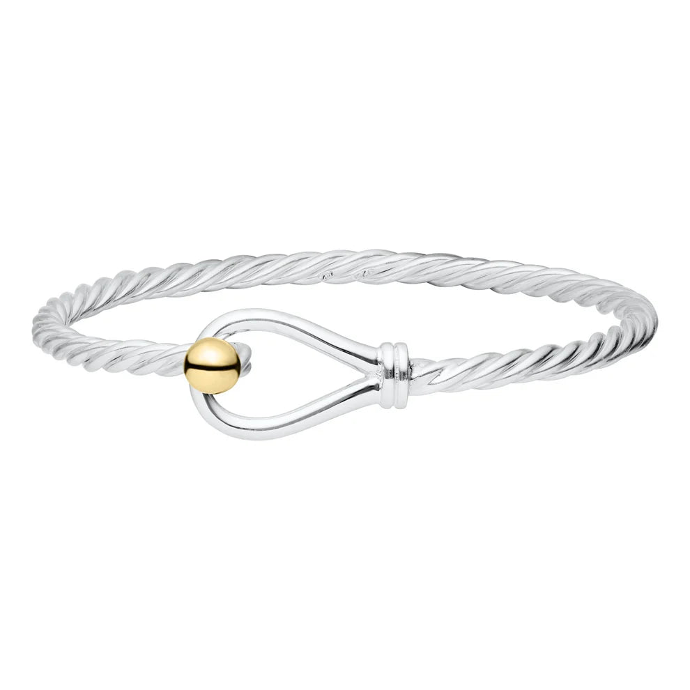 Cape Cod | Evening Tide Sterling Silver & 14K Yellow Gold 7" Loop & Ball Twist Cape Cod Bracelet