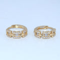 14K Gold | YG CZ Chain Huggie Earring