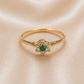 19.2k-portuguese-gold-vintage-floral-cluster-ring emerald green