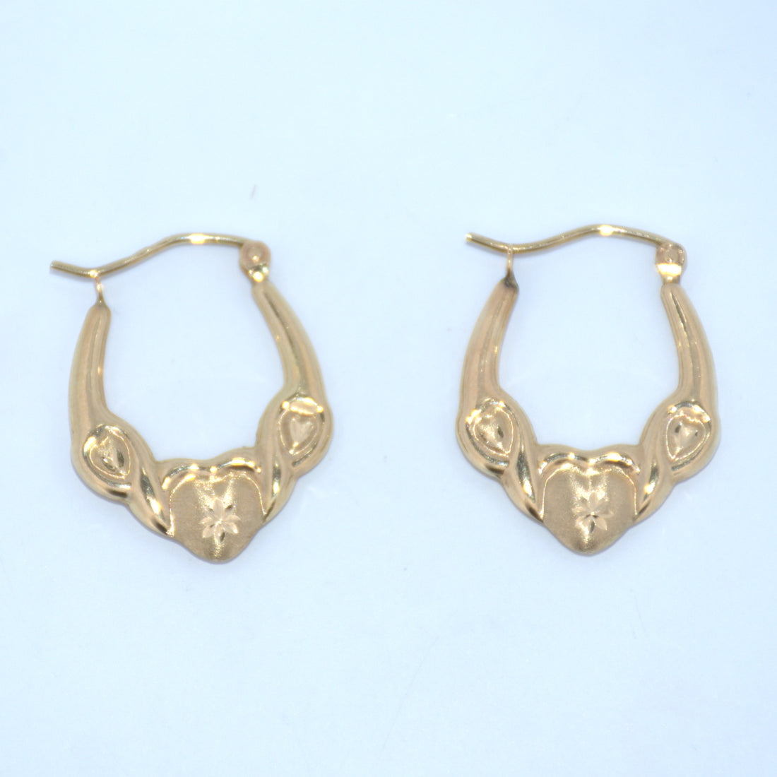 14K Gold | Heart Hoop Earrings