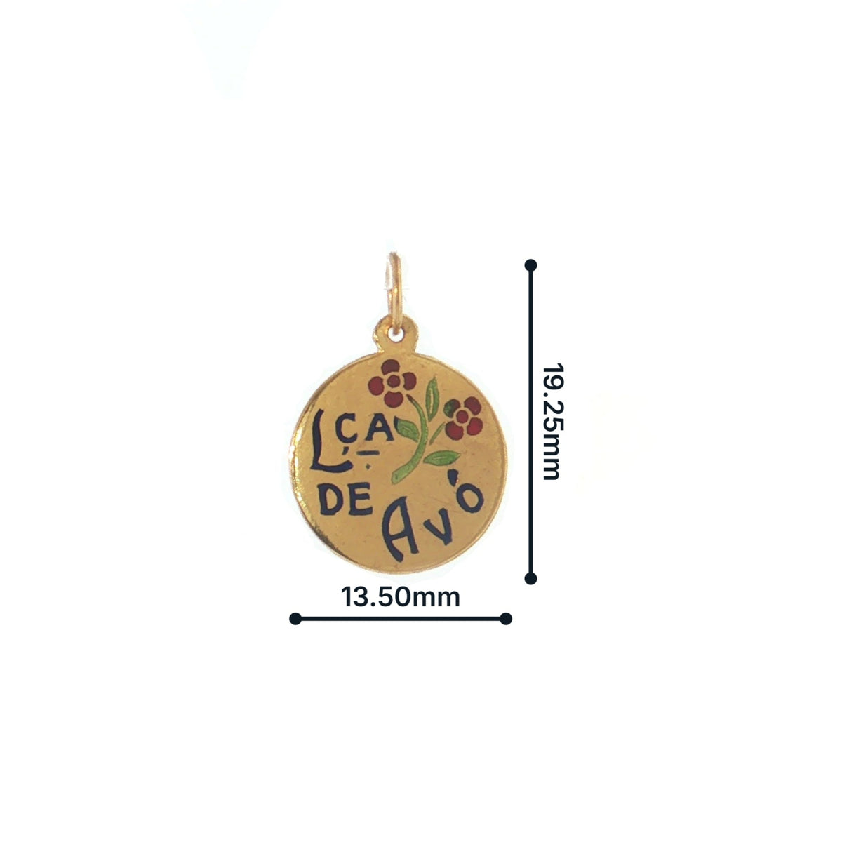 length 19.2K Portuguese Gold | Large Lca. de Avó (Grandmother) Charms