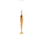 19.2K Portuguese Gold | Flexible Sardine Fish with Red Eyes Charm Pendant medium